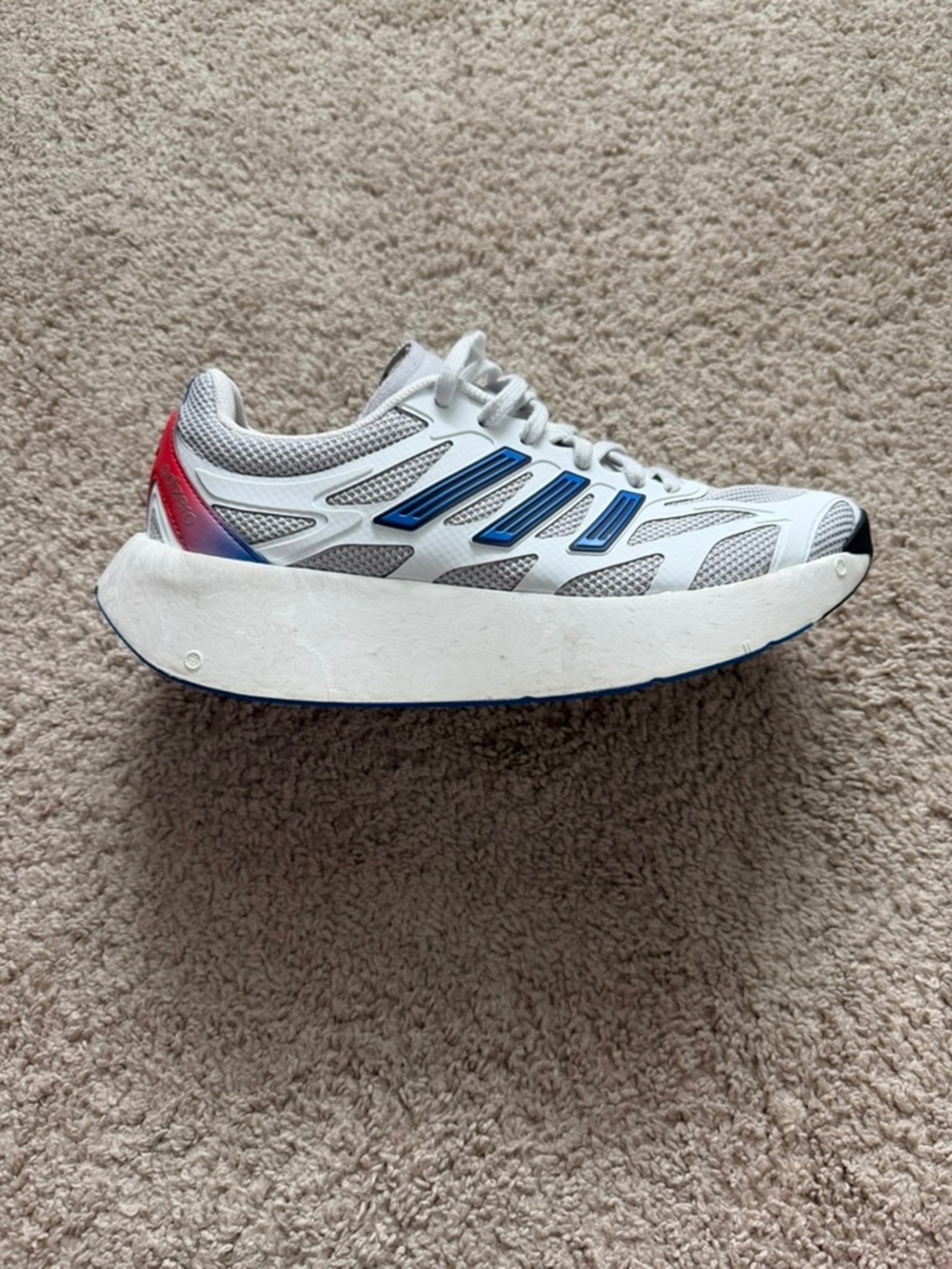 adidas Adizero Aruku Running Shoes White Grey Two Blue Men's 8.5